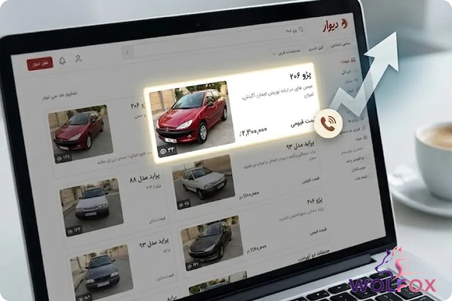 مقایسه آگهیهای بهینهسازی شده در لیست نتایج جستجوی دیوار